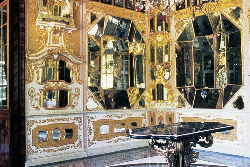 Schlösser: Spiegelkabinett im Schloss Favorite bei Rastatt von 1710/11