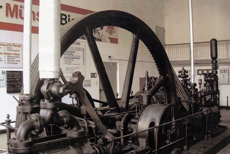 Maschinen: Tandem-Dampfmaschine für die Münsterbrauerei in Ulm von 1907